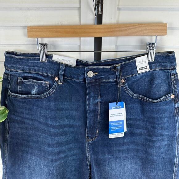 New Judy Blue Cooling Tummy Control Jean Shorts High Waist Stretch Dark Size 3XL - Picture 2 of 9